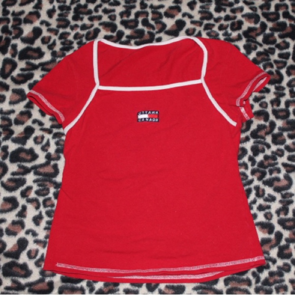 vintage square neck ottawa canda tommy hilfiger square neck tee